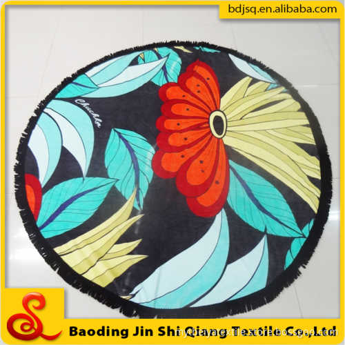 Personalized Printed 100% Cotton Large Round Beach Towel With Tassel